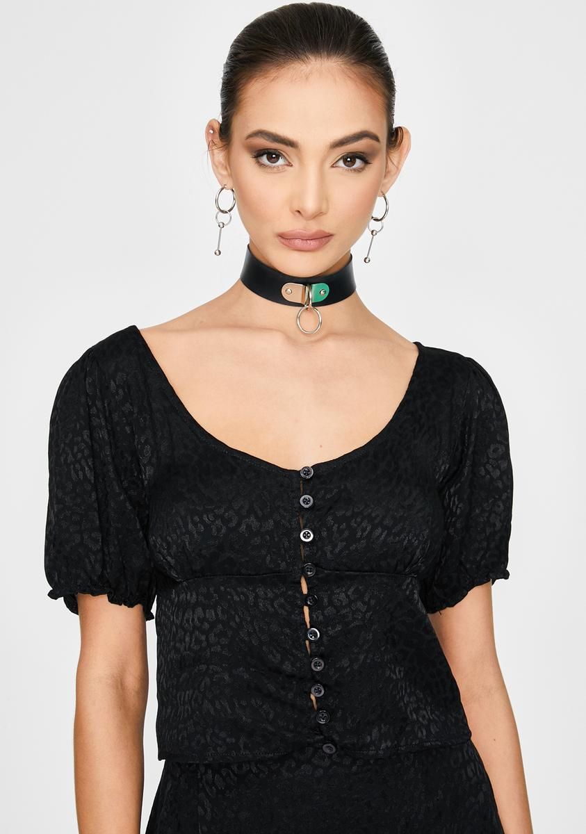 Black Monda Crop Top sold by Dolls Kill