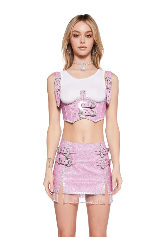 Saddle Songs Glitter Underbust Corset sold by Dolls Kill