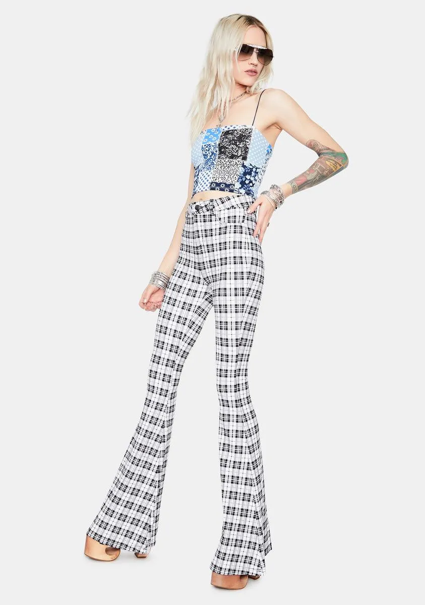 Chill Hip Check High Waisted Plaid Flares sold by Dolls Kill product image thumbnail 3
