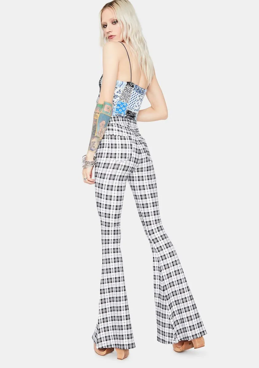 Chill Hip Check High Waisted Plaid Flares sold by Dolls Kill product image thumbnail 4