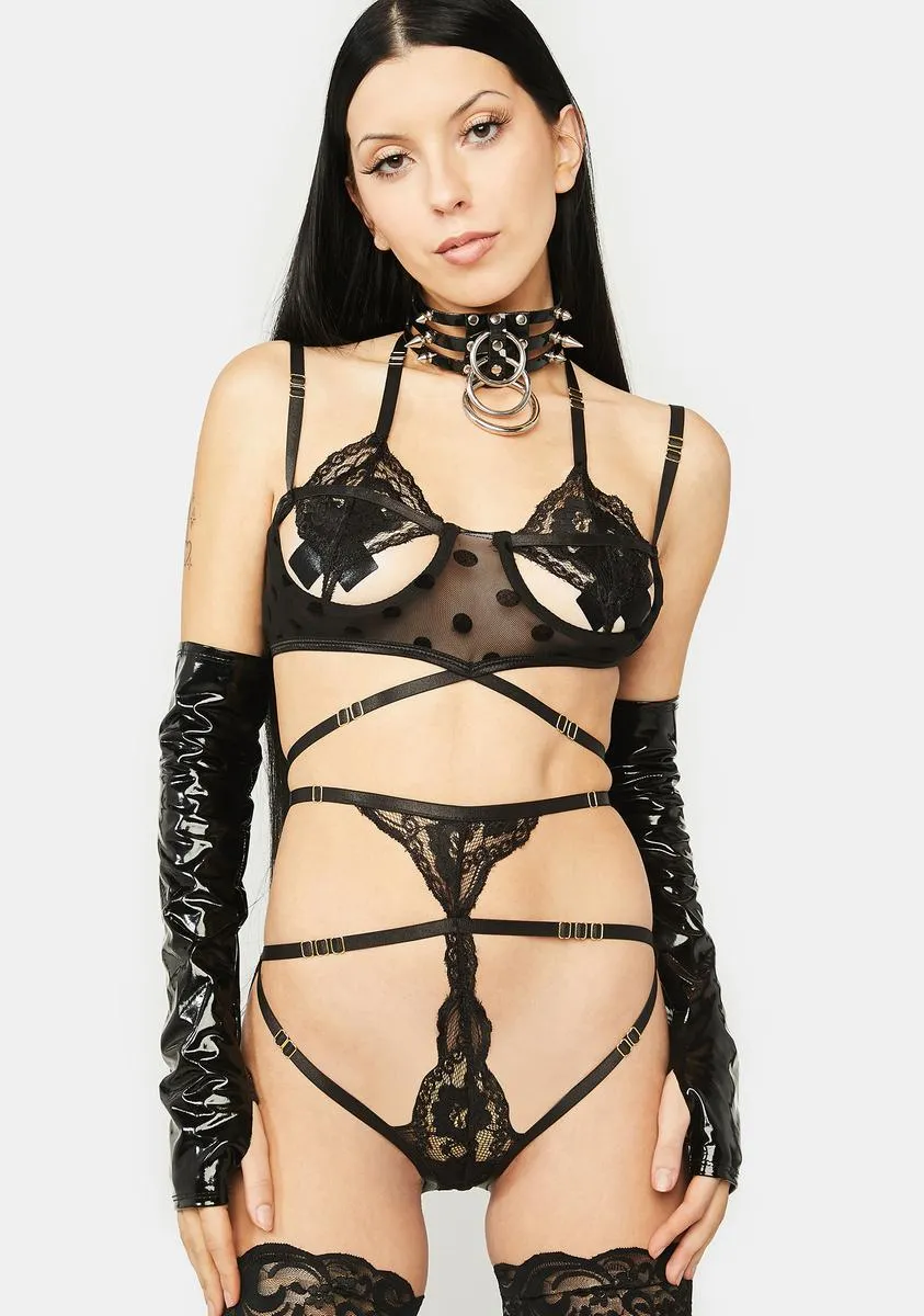 Dotty Strappy Lingerie Set sold by Dolls Kill