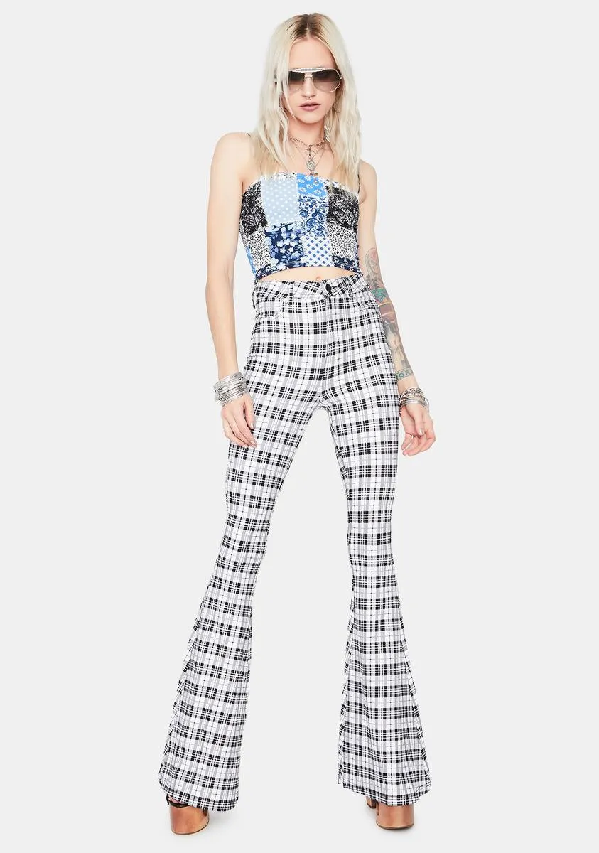 Chill Hip Check High Waisted Plaid Flares sold by Dolls Kill product image thumbnail 2