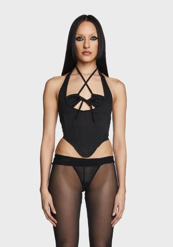 Synergy Bae Corset Top - Black sold by Dolls Kill