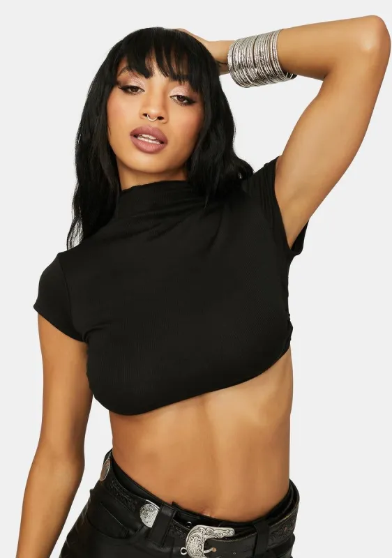 Always Serving Mock Neck Open Back Top sold by Dolls Kill