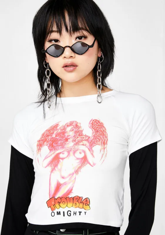Trouble Long Sleeve Tee sold by Dolls Kill