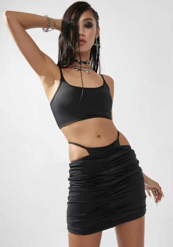 Where I Belong Ruched Skirt Set sold by Dolls Kill