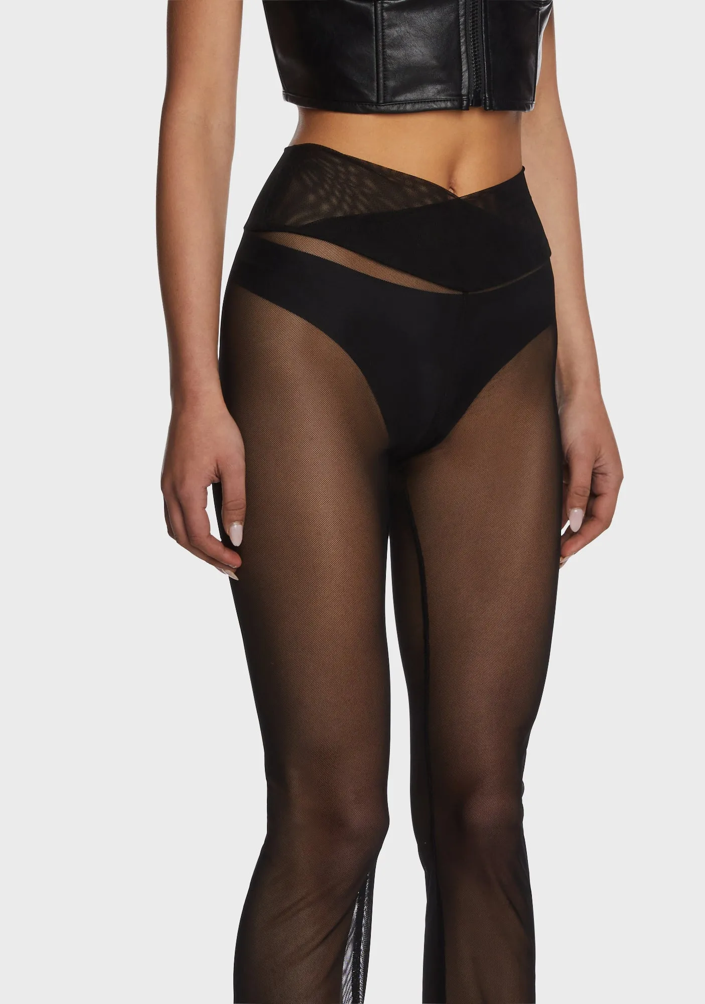 Candid Trends Mesh Flares - Black sold by Dolls Kill product image thumbnail 2