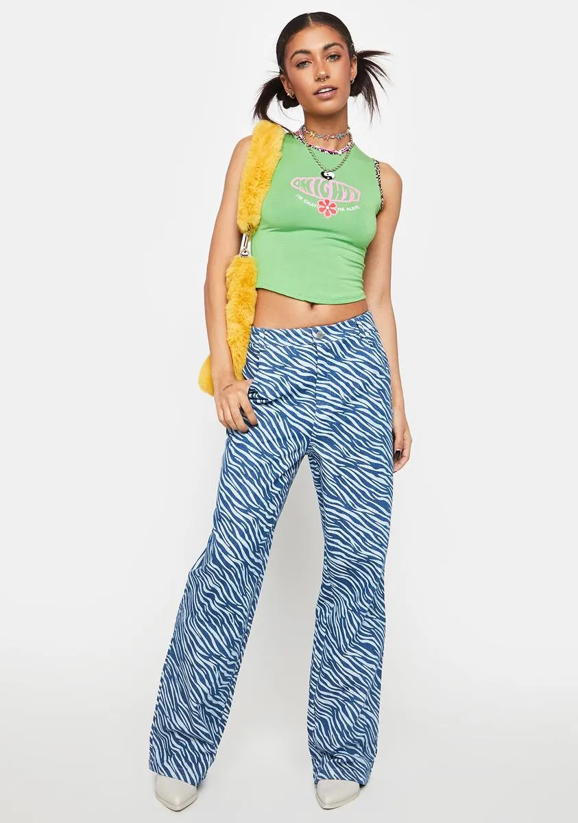 Zebra Print Wide Leg Jeans sold by Dolls Kill product image thumbnail 2