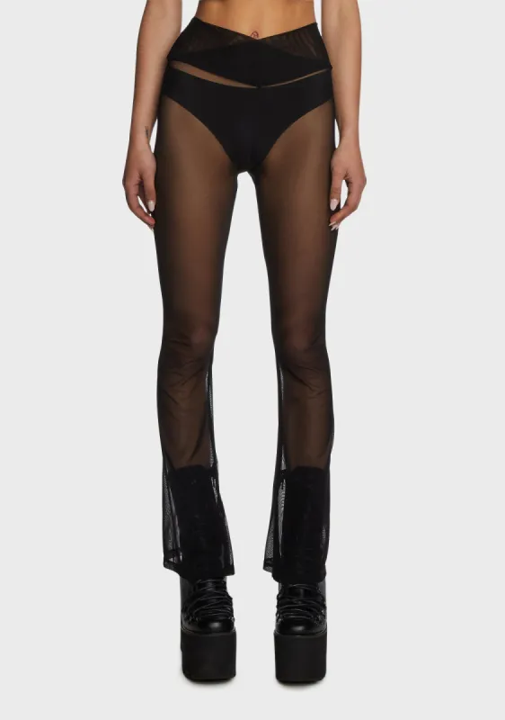 Candid Trends Mesh Flares - Black sold by Dolls Kill