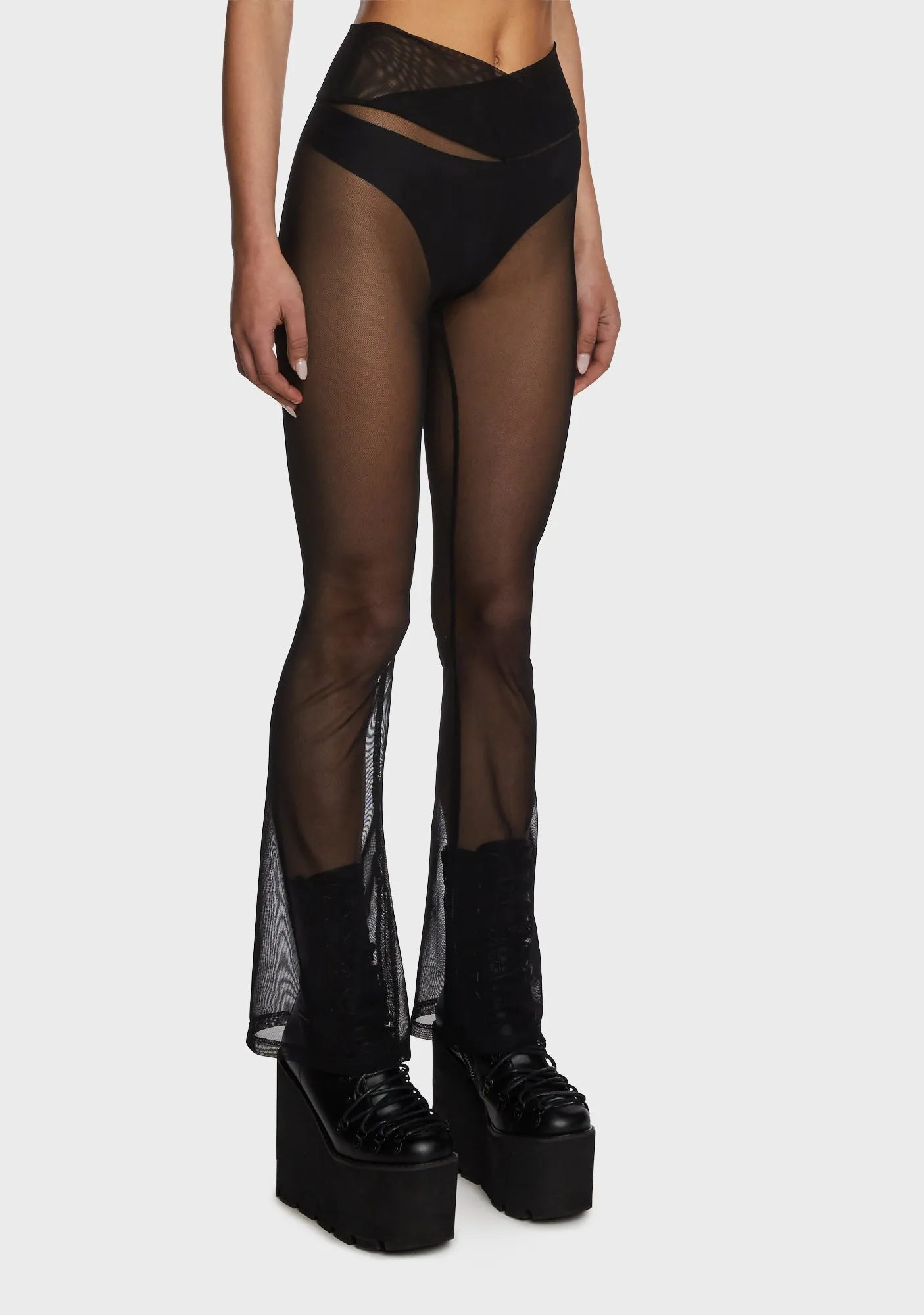 Candid Trends Mesh Flares - Black sold by Dolls Kill product image thumbnail 3