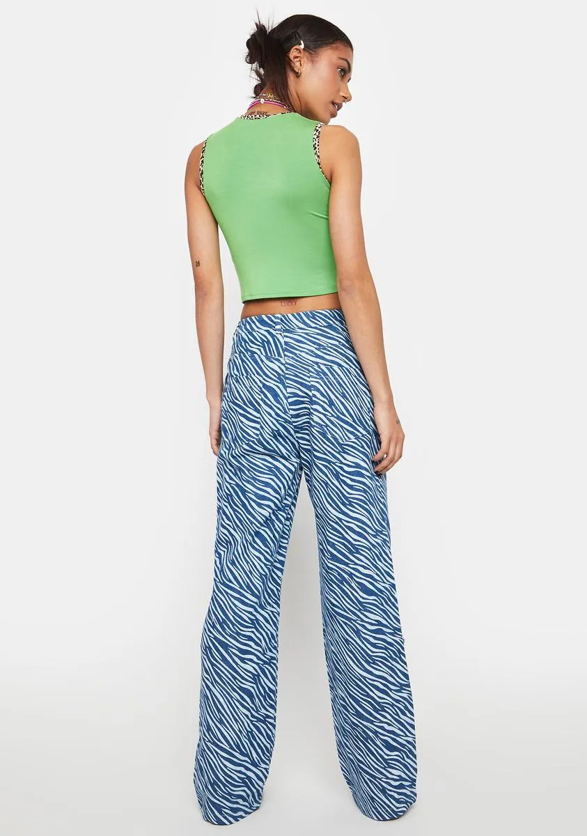 Zebra Print Wide Leg Jeans sold by Dolls Kill product image thumbnail 4