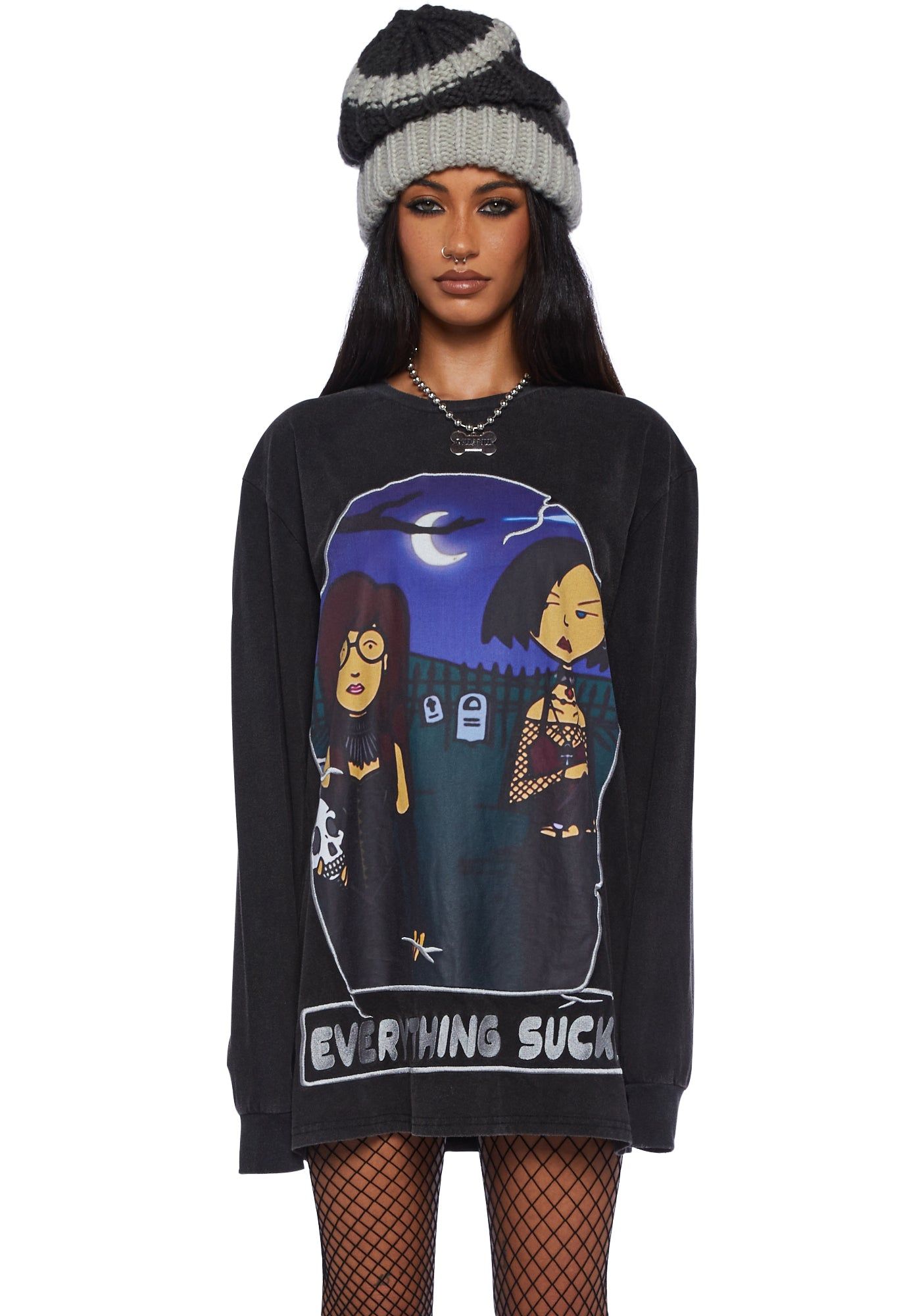 Harsh Realities Long Sleeve Top sold by Dolls Kill