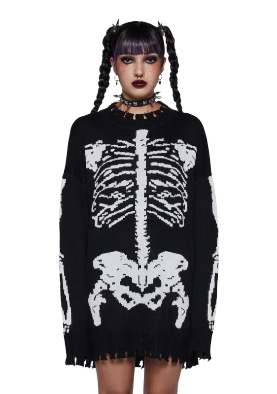 Fractured Fate Skeleton Sweater sold by Dolls Kill