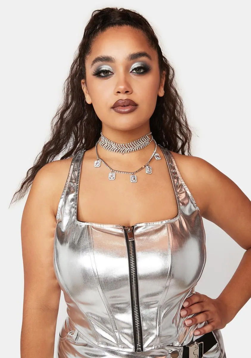 Plus Frosty Queen Corset Top sold by Dolls Kill