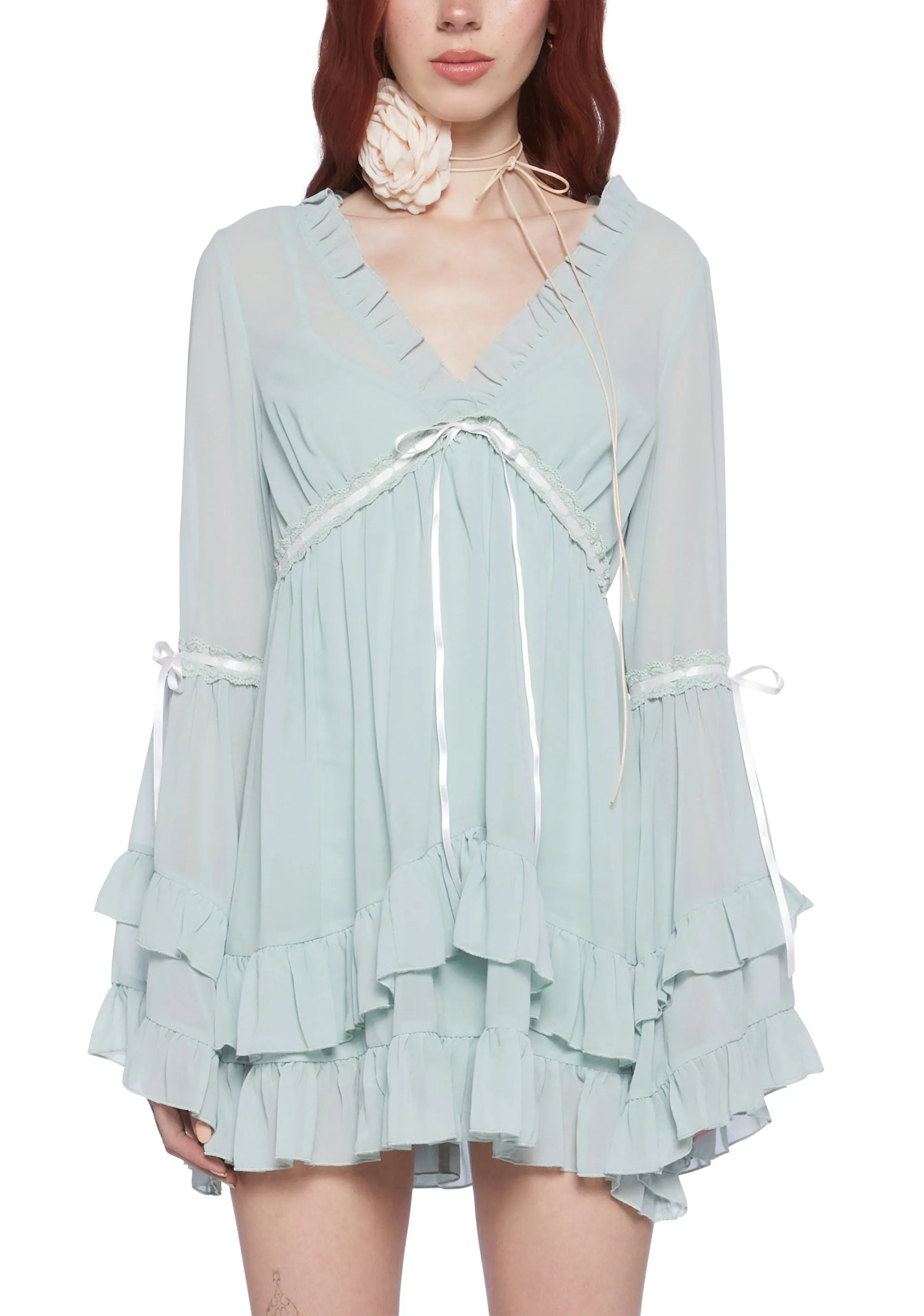 Real Divinity Mini Dress - Sage sold by Dolls Kill product image thumbnail 5