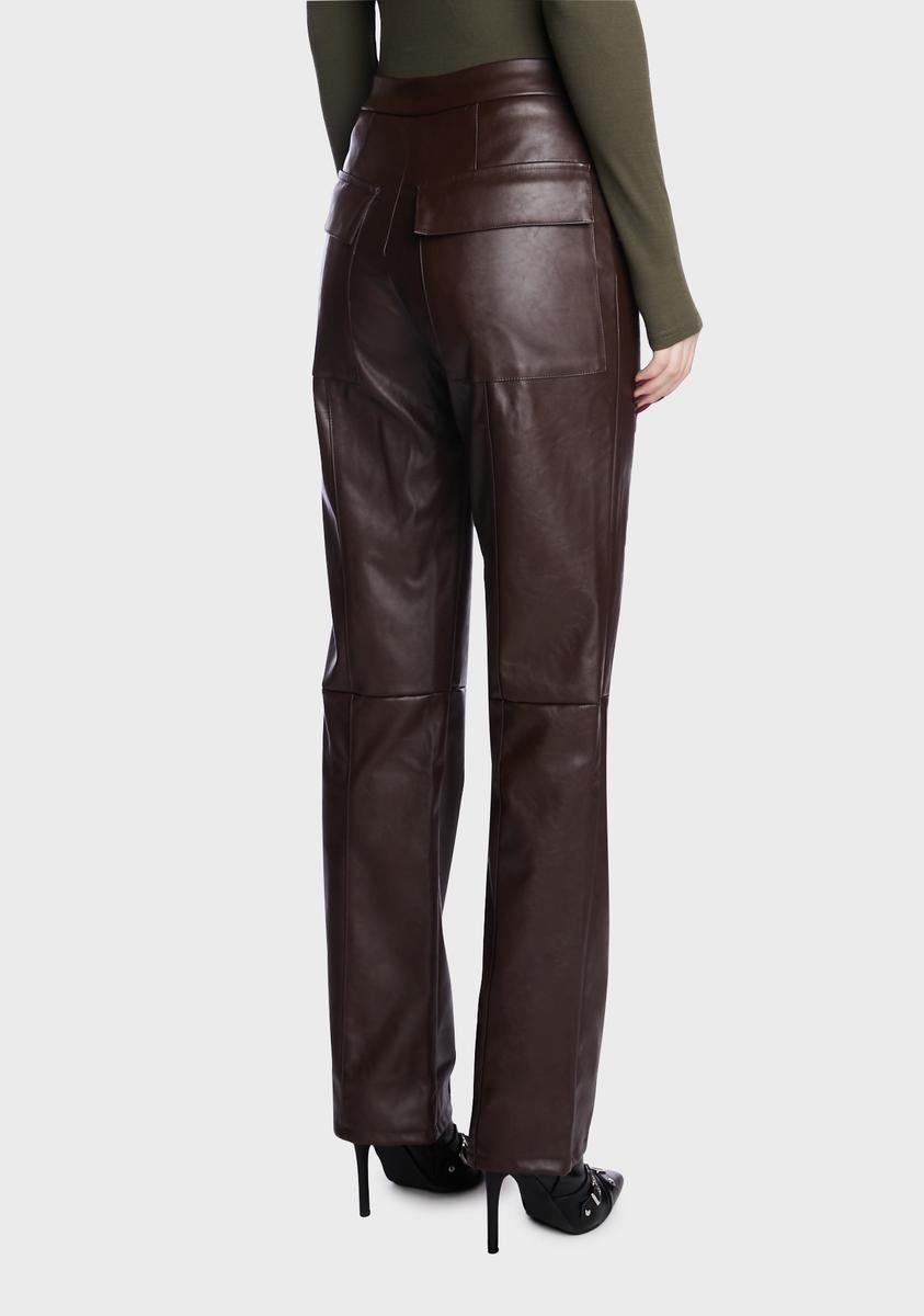 Belva High Waist Faux Leather Trousers sold by Dolls Kill product image thumbnail 5