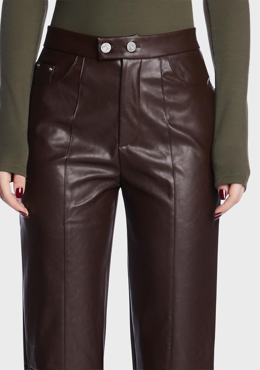 Belva High Waist Faux Leather Trousers sold by Dolls Kill product image thumbnail 2