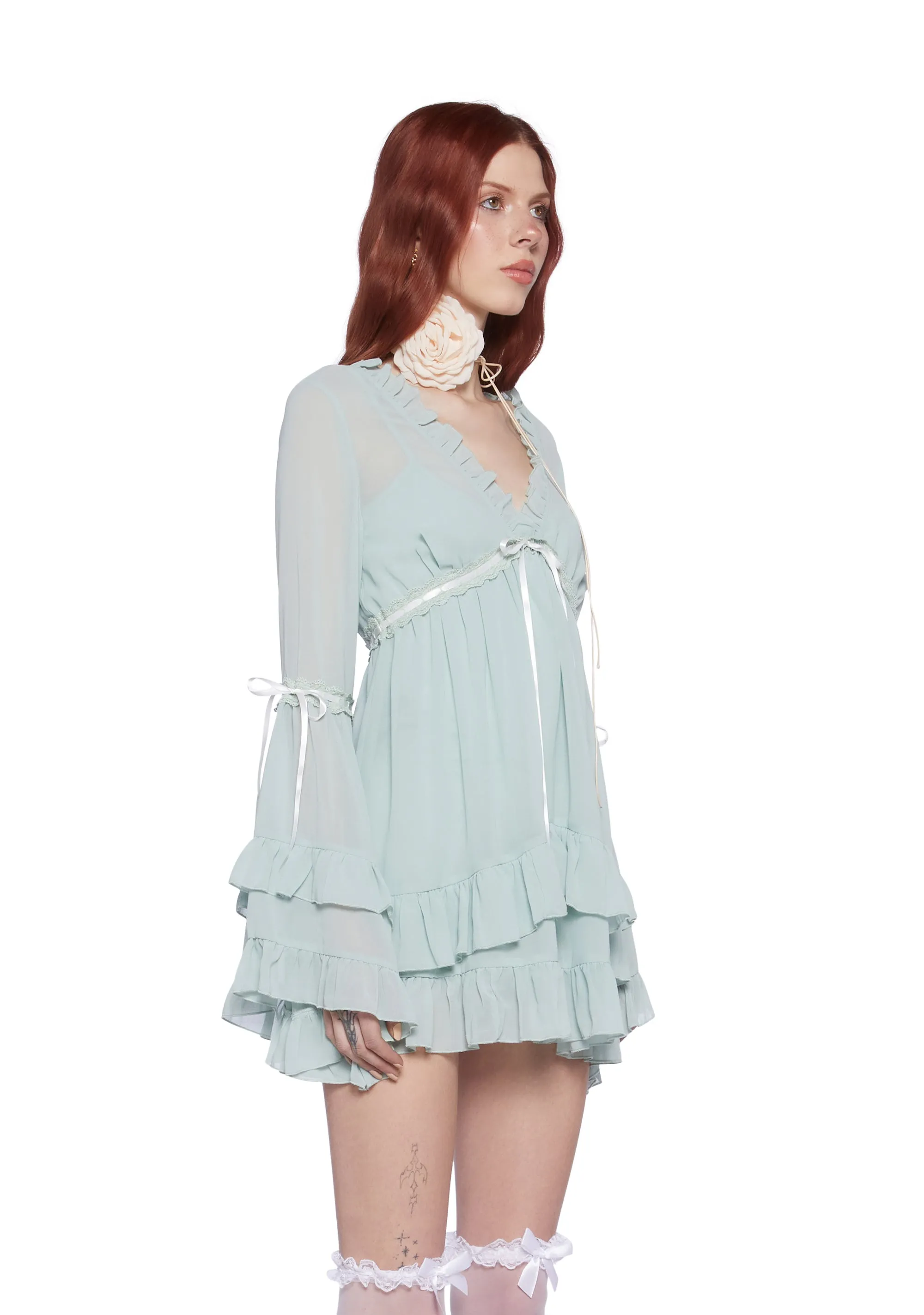 Real Divinity Mini Dress - Sage sold by Dolls Kill product image thumbnail 3