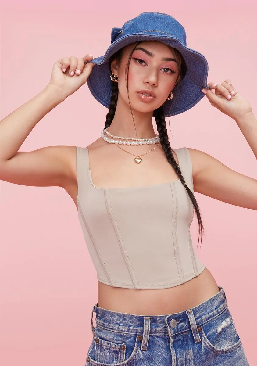 Chic Vision Corset Crop Tank sold by Dolls Kill