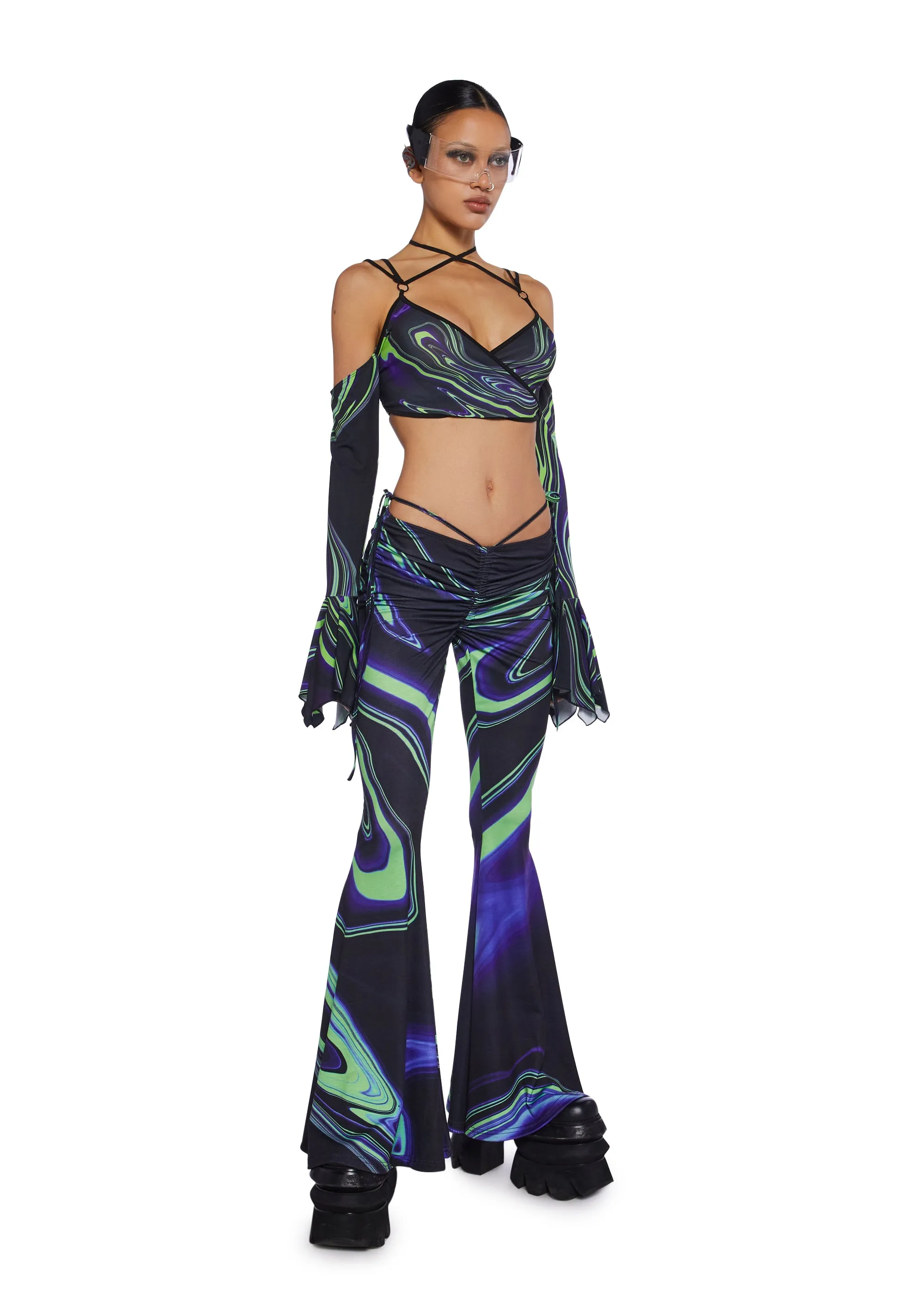 Synth Metamorphosis Flared Pants sold by Dolls Kill product image thumbnail 3