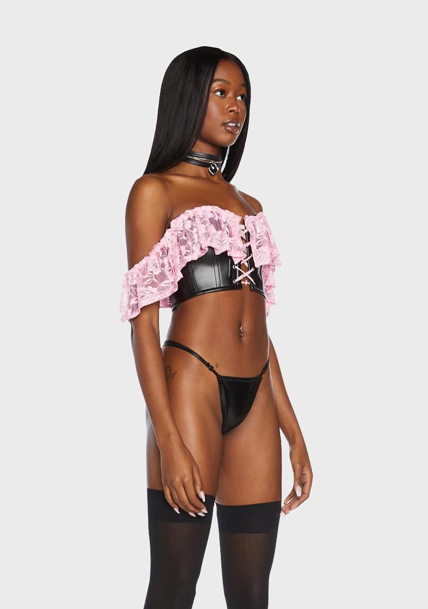 Lavish Light Pink Lace Bustier Top sold by Dolls Kill product image thumbnail 2