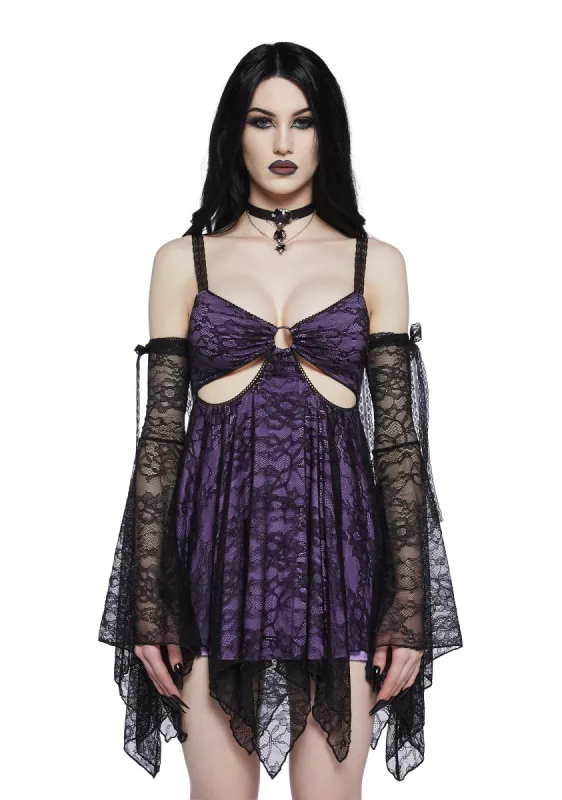 Ethereal Elegance Dress And Gloves Set sold by Dolls Kill