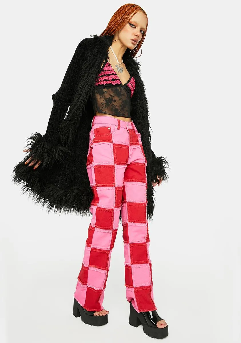 Pink Muse Checkered Jeans sold by Dolls Kill product image thumbnail 3