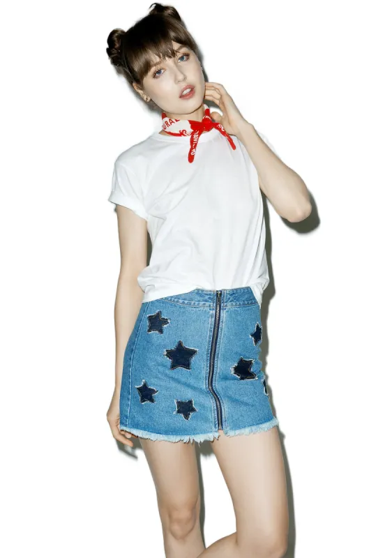 Badlands Denim Skirt sold by Dolls Kill