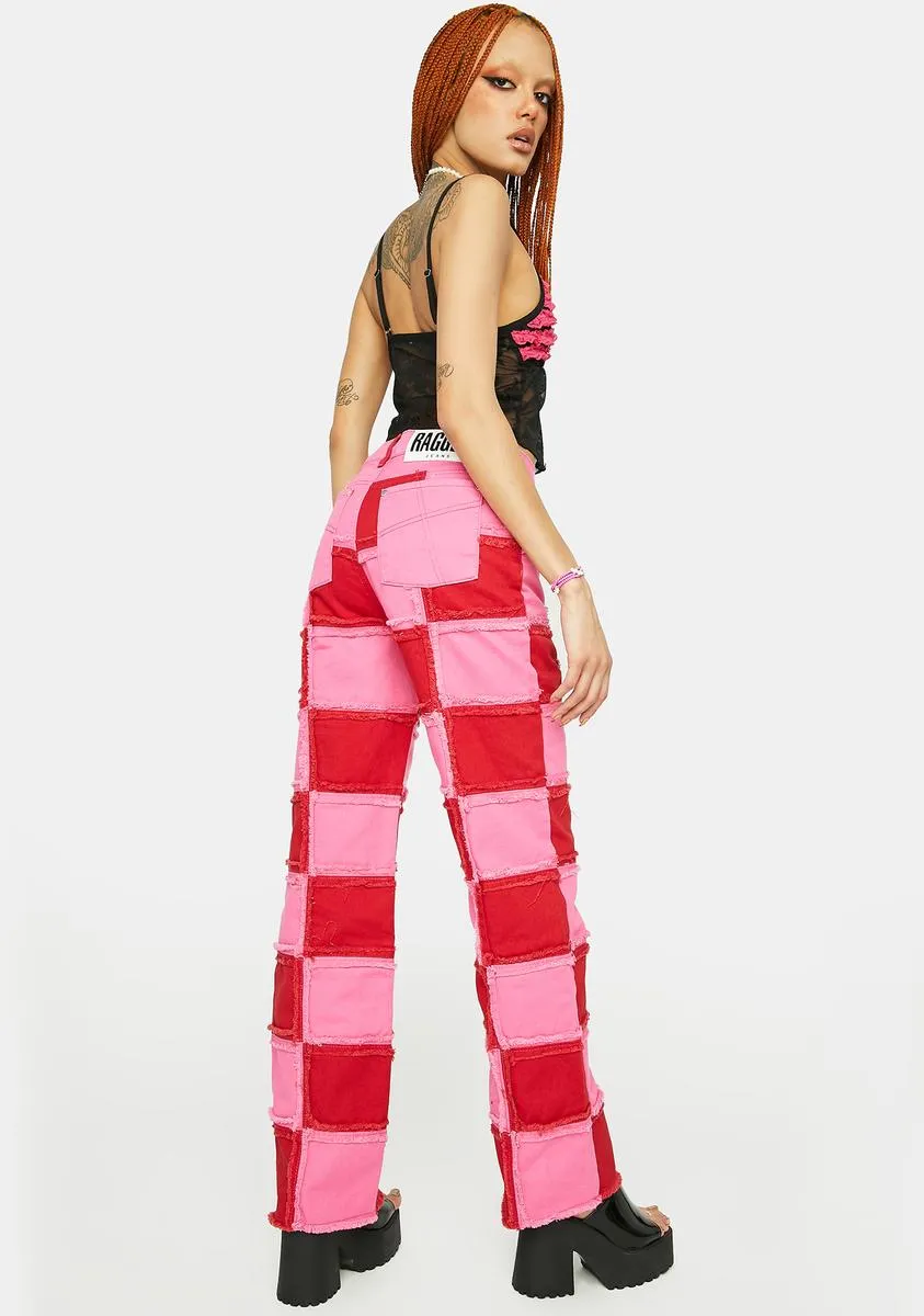 Pink Muse Checkered Jeans sold by Dolls Kill product image thumbnail 4