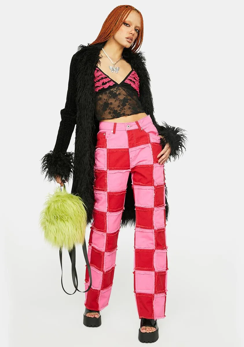 Pink Muse Checkered Jeans sold by Dolls Kill product image thumbnail 2