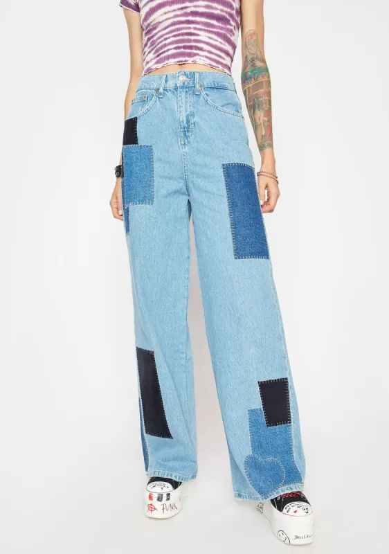 Patchwork Pudde Jeans sold by Dolls Kill