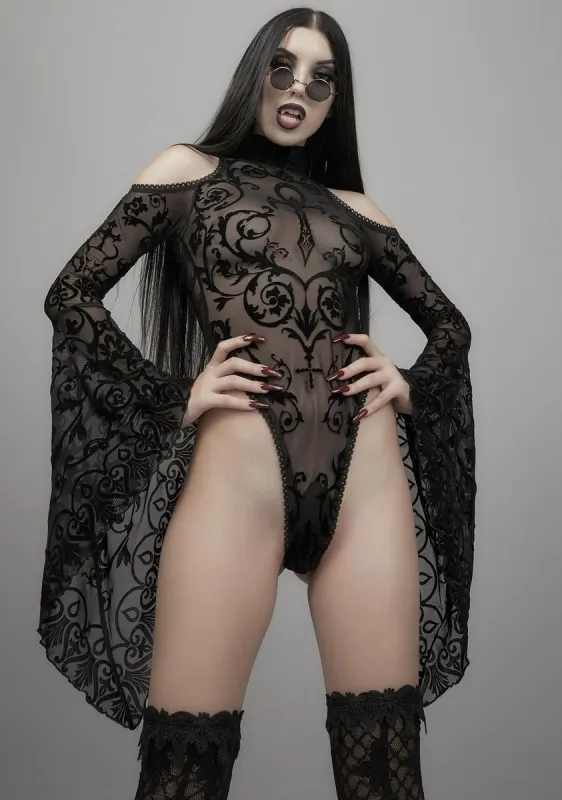 Midnight's Embrace Mesh Bodysuit sold by Dolls Kill