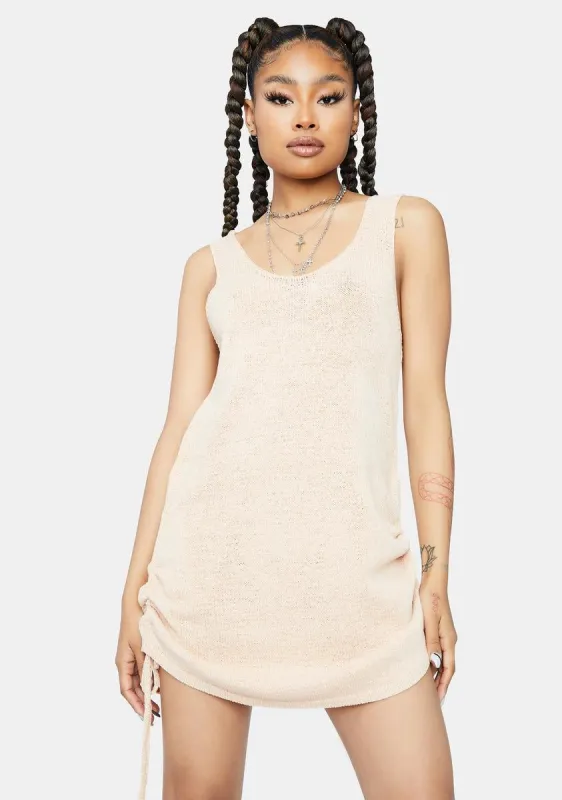 Don't Dare Me Knit Ruched Mini Dress sold by Dolls Kill