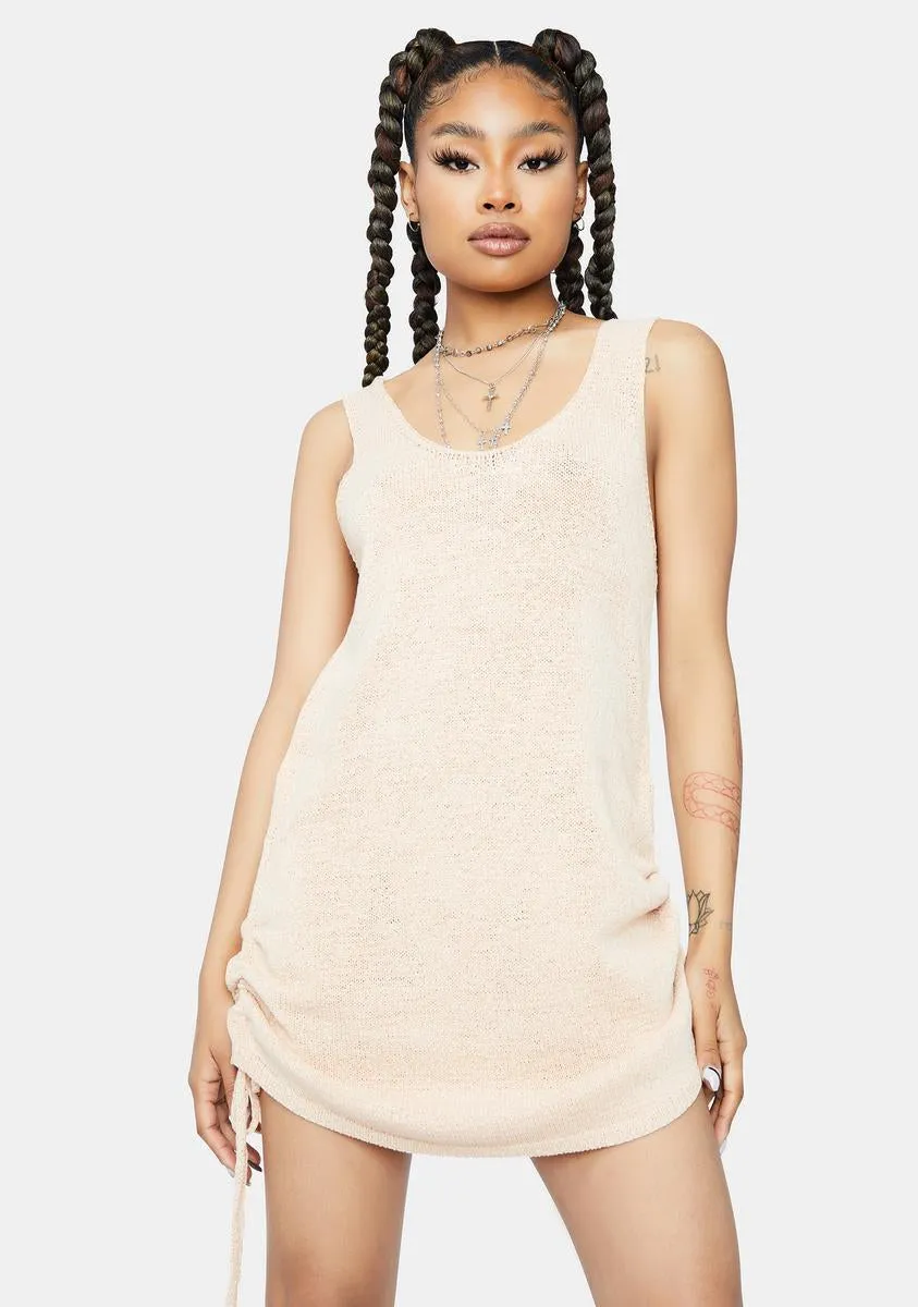 Don't Dare Me Knit Ruched Mini Dress sold by Dolls Kill