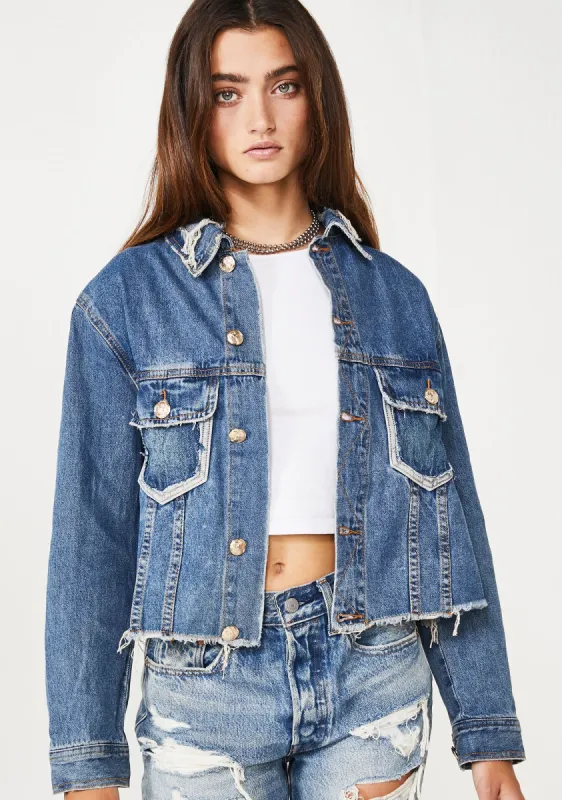 Untold Secret Denim Jacket sold by Dolls Kill