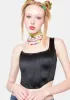 Award Her Satin Corset Crop Top sold by Dolls Kill