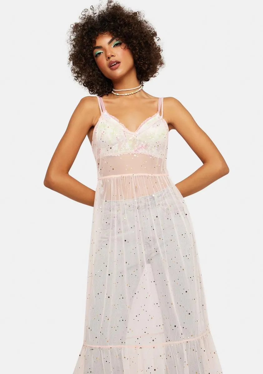 Star Of The Sunrise Sheer Midi Dress sold by Dolls Kill
