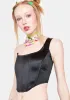 Award Her Satin Corset Crop Top sold by Dolls Kill