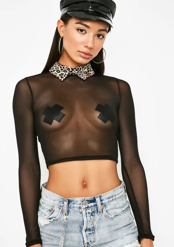 Lingering Thoughts Sheer Top sold by Dolls Kill