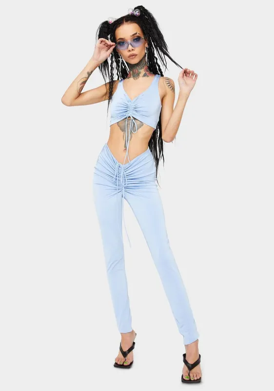 Sky Back To Business Ruched Set sold by Dolls Kill