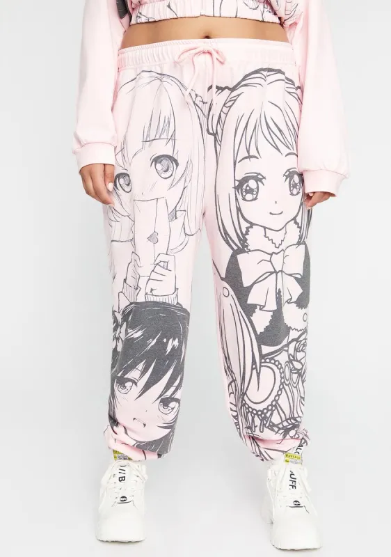Plus Manga Girls Jogger Sweatpants sold by Dolls Kill