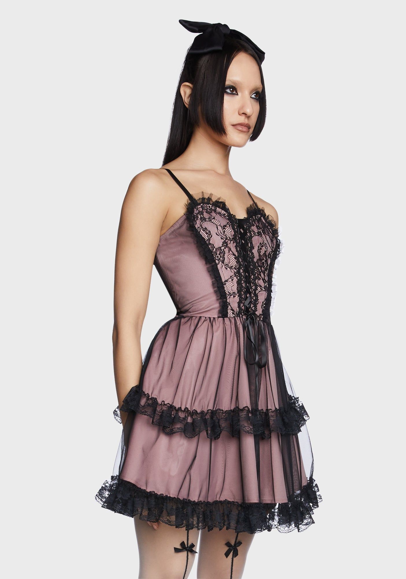 Strapless Tiered Mini Dress sold by Dolls Kill product image thumbnail 4