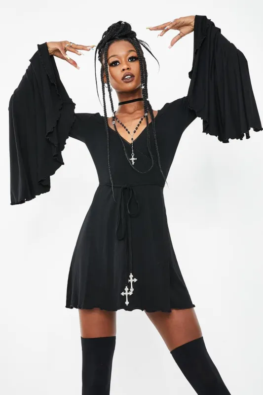 Queen Of The Cursed Wrap Dress sold by Dolls Kill