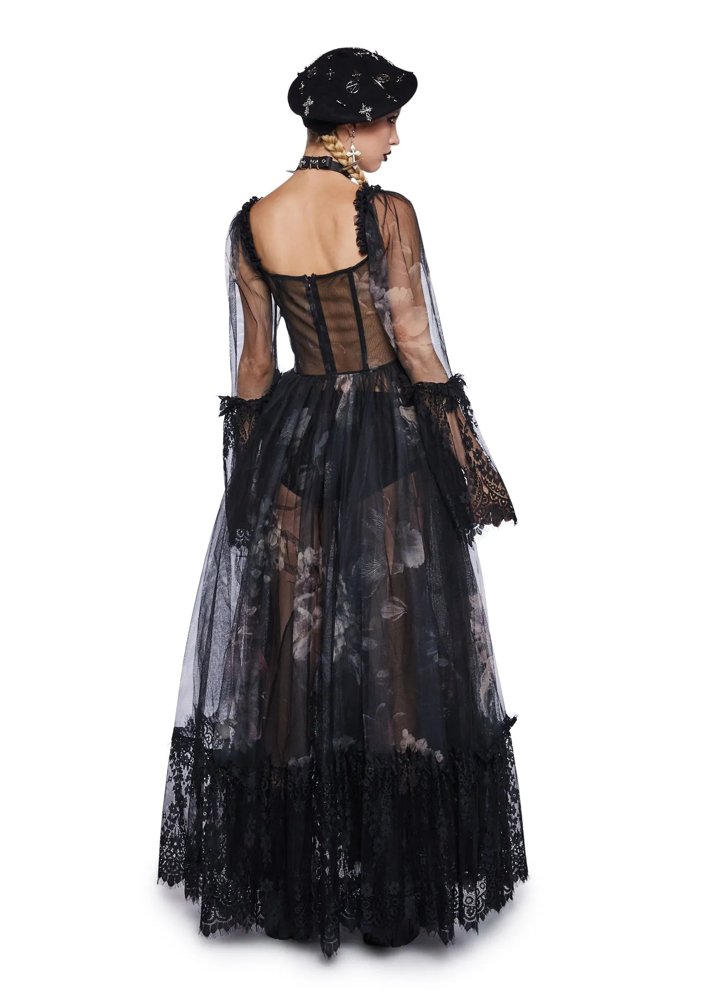 Dance With Death Maxi Dress - Floral sold by Dolls Kill product image thumbnail 4