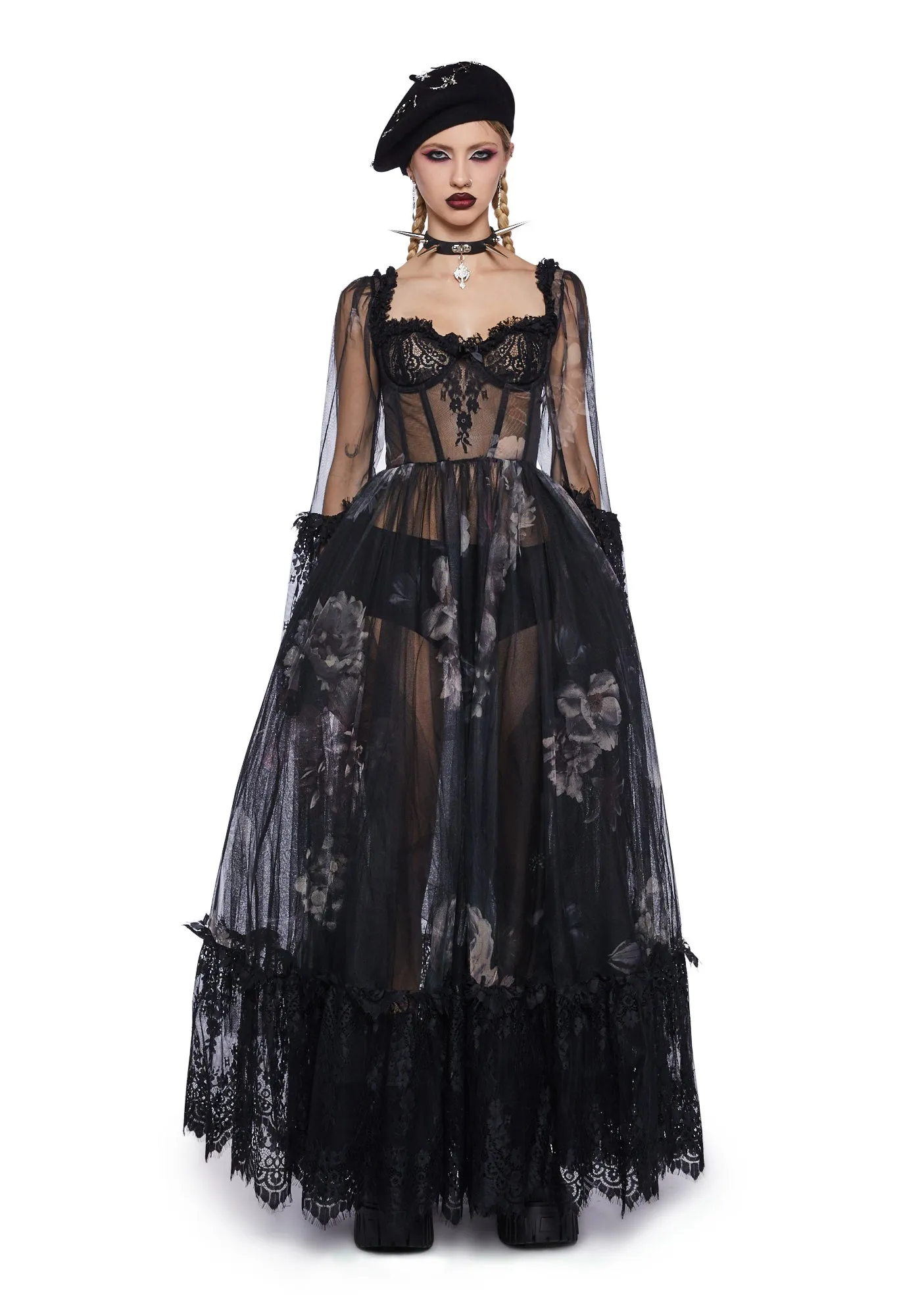 Dance With Death Maxi Dress - Floral sold by Dolls Kill