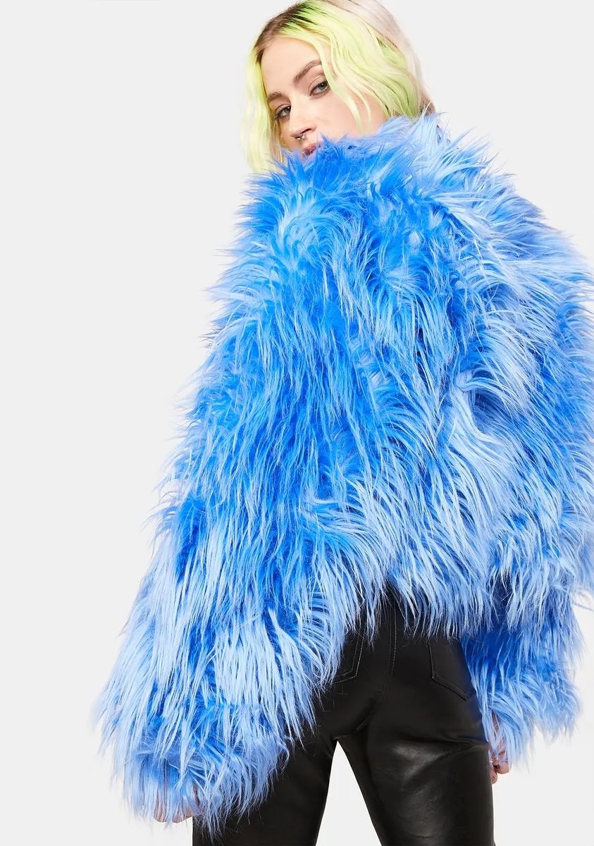 Aqua Exclude You Faux Fur Jacket sold by Dolls Kill product image thumbnail 4