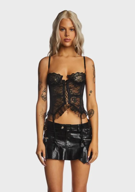 Sheer Black Lace Cami Top sold by Dolls Kill