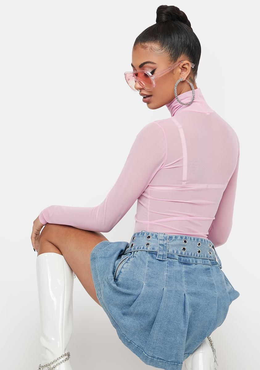 Lavender Mesh Turtleneck Top sold by Dolls Kill product image thumbnail 4