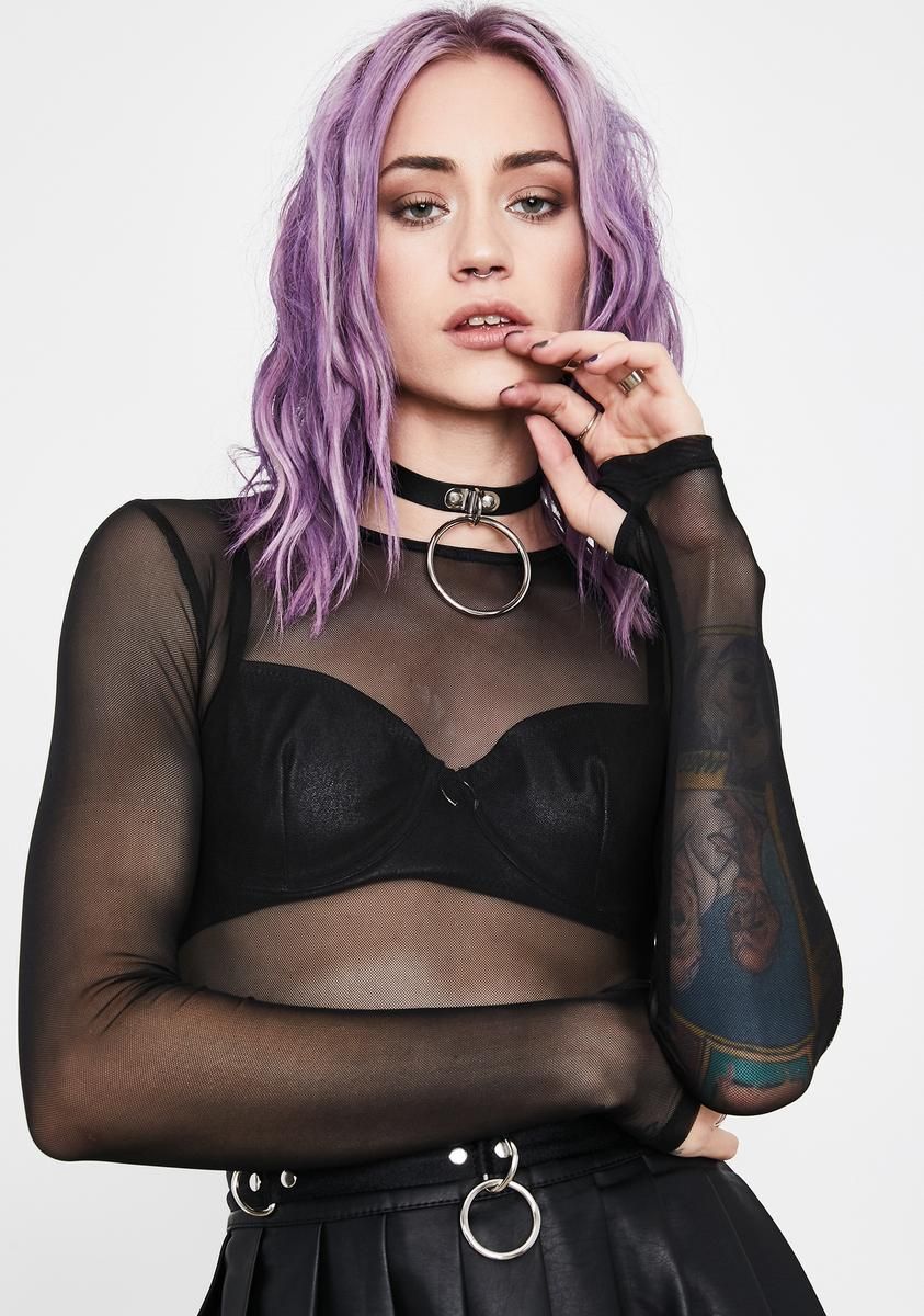 Kiss It Goodbye Mesh Top sold by Dolls Kill