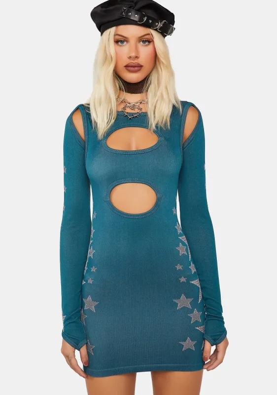 Cyberspace Cut-Out Dress & Shrug Set sold by Dolls Kill
